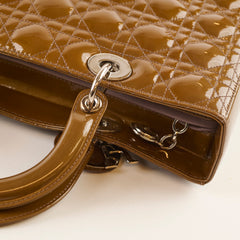 Christian Dior Lady Dior Large Patent Brown (old style)