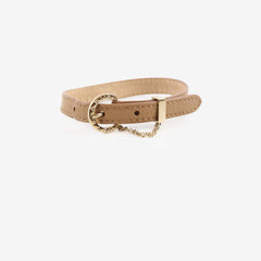 Bvlgari Leather Bracelet Beige