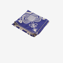 Hermès Brandebourgs Tattoo 90cm Silk Scarf Blue