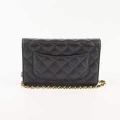 Chanel Black Lambskin Classic Wallet on Chain GHW