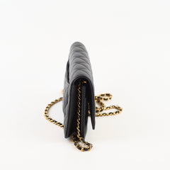 Chanel Black Lambskin Classic Wallet on Chain GHW