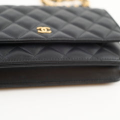 Chanel Black Lambskin Classic Wallet on Chain GHW