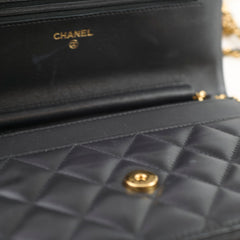 Chanel Black Lambskin Classic Wallet on Chain GHW