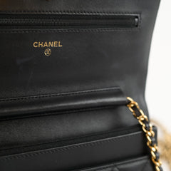 Chanel Black Lambskin Classic Wallet on Chain GHW