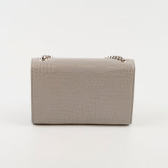 Saint Laurent Small Kate Tassel Grey Croc Emboss