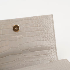 Saint Laurent Small Kate Tassel Grey Croc Emboss