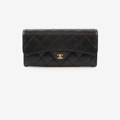 Chanel Long Wallet Black Caviar