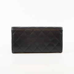 Chanel Long Wallet Black Caviar