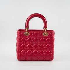 Christian Dior Lady Dior Medium Red