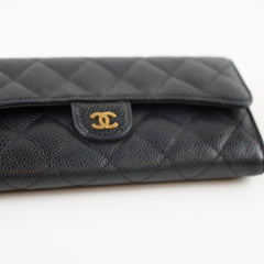 Chanel Long Wallet Black Caviar