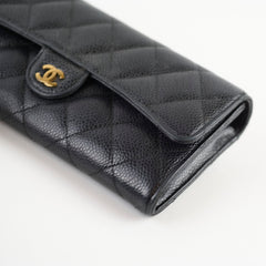 Chanel Long Wallet Black Caviar