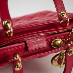 Christian Dior Lady Dior Medium Red