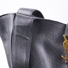 Saint Laurent Le 5 A 7 Bea Leather Tote Black