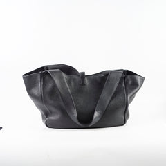 Saint Laurent Le 5 A 7 Bea Leather Tote Black