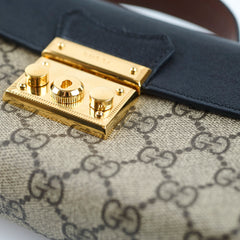 Gucci GG Supreme Padlock Mini Top Handle Shoulder Bag Brown/Black