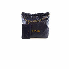 Chanel 22 Large Navy Lambskin Microchip