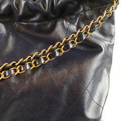 Chanel 22 Large Navy Lambskin Microchip