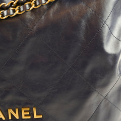 Chanel 22 Large Navy Lambskin Microchip