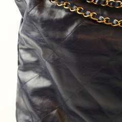 Chanel 22 Large Navy Lambskin Microchip