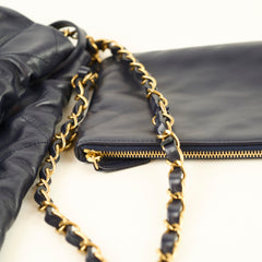 Chanel 22 Large Navy Lambskin Microchip
