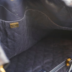 Chanel 22 Large Navy Lambskin Microchip