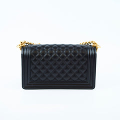 Chanel Boy Black Old Medium Caviar Gold (30 Series)
