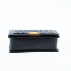 Chanel Boy Black Old Medium Caviar Gold (30 Series)