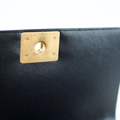 Chanel Boy Black Old Medium Caviar Gold (30 Series)