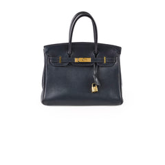 Hermes Birkin 30 Veau Gulliver Blue Indigo X Circle Stamp