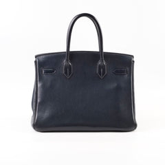 Hermes Birkin 30 Veau Gulliver Blue Indigo X Circle Stamp