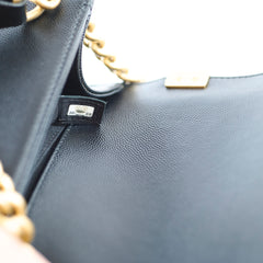 Chanel Boy Black Old Medium Caviar Gold (30 Series)