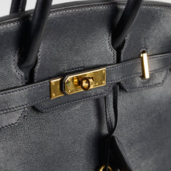 Hermes Birkin 30 Veau Gulliver Blue Indigo X Circle Stamp