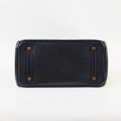 Hermes Birkin 30 Veau Gulliver Blue Indigo X Circle Stamp