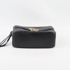 Gucci GG Marmont ZIP Around Top Handle Camera bag Calfskin Black
