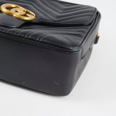Gucci GG Marmont ZIP Around Top Handle Camera bag Calfskin Black