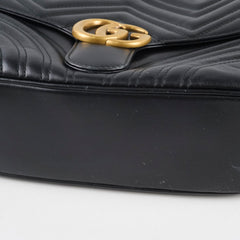 Gucci GG Marmont ZIP Around Top Handle Camera bag Calfskin Black