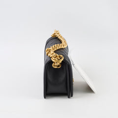 Chanel Small Boy Bag Black Caviar GHW (microchip) Leather Lined