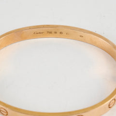 Cartier Love Classic Pink Gold Size 18 Bracelet