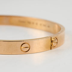 Cartier Love Classic Pink Gold Size 18 Bracelet