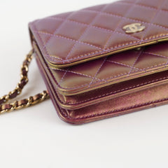 Chanel Mini Wallet on Chain Irridescent Purple