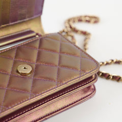Chanel Mini Wallet on Chain Irridescent Purple