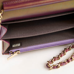 Chanel Mini Wallet on Chain Irridescent Purple