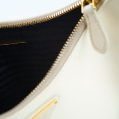 Prada Re-Edition 2005 Saffiano Leather Crossbody Ivory