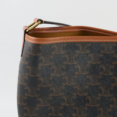 Celine Triomphe Canvas Calfskin Medium Bucket Bag Tan