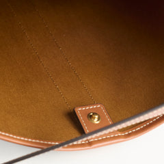 Celine Triomphe Canvas Calfskin Medium Bucket Bag Tan