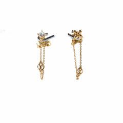 Louis Vuitton Small Stud   Petit Louis M00390 Chain Blossom Earrings