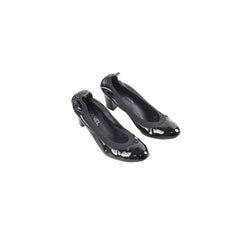 Chanel Patent Block Heels Black - Size 40