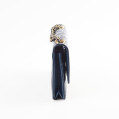 Chanel Wallet On Chain WOC Patent Navy (Snap Button)