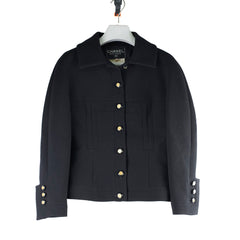 Chanel Wool Suit Jacket and Skirt Set Black