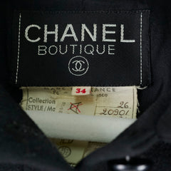 Chanel Wool Suit Jacket and Skirt Set Black
